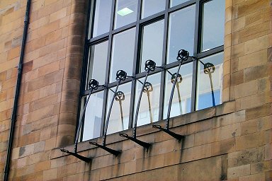 Detail at a window of the northern elevation