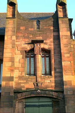 Stone carving above a door