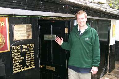 A rather low door leading into the pub...