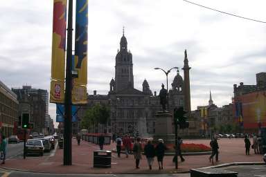 Picture of a large square in the centre of a city