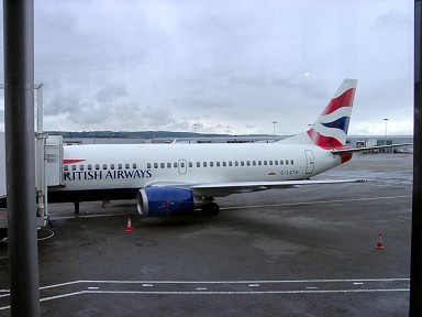 Picture of a plane at the airport