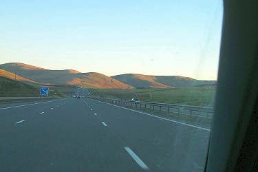 Picture of a motorway in the evening sun