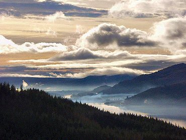 Picture of clouds and mist over Loch Lomond