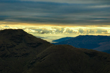 Picture of a view over hills and a loch