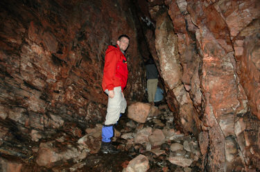 Picture of a man in a cave