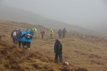 Picture of walkers in the rain