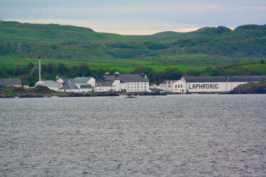 Picture of Laphroaig distillery from the sea