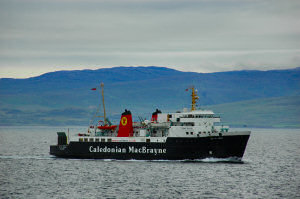 Picture of a ferry in the evening light