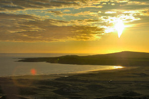 Picture of a sunset over a bay