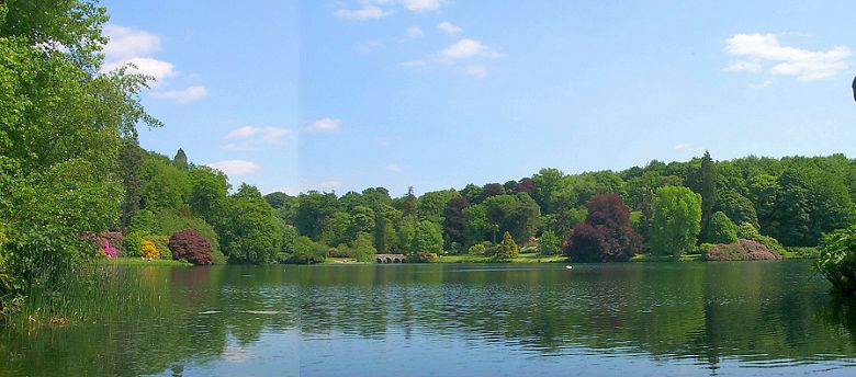 Panorama view of Stourhead Garden