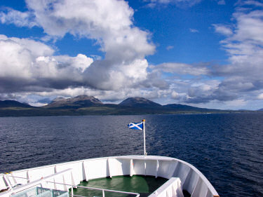 Picture of mountains over a sound