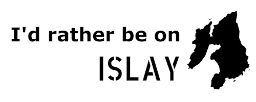 Graphic with the text &lsquo;I'd rather be on Islay&rsquo; and the outline of the Isle of Islay